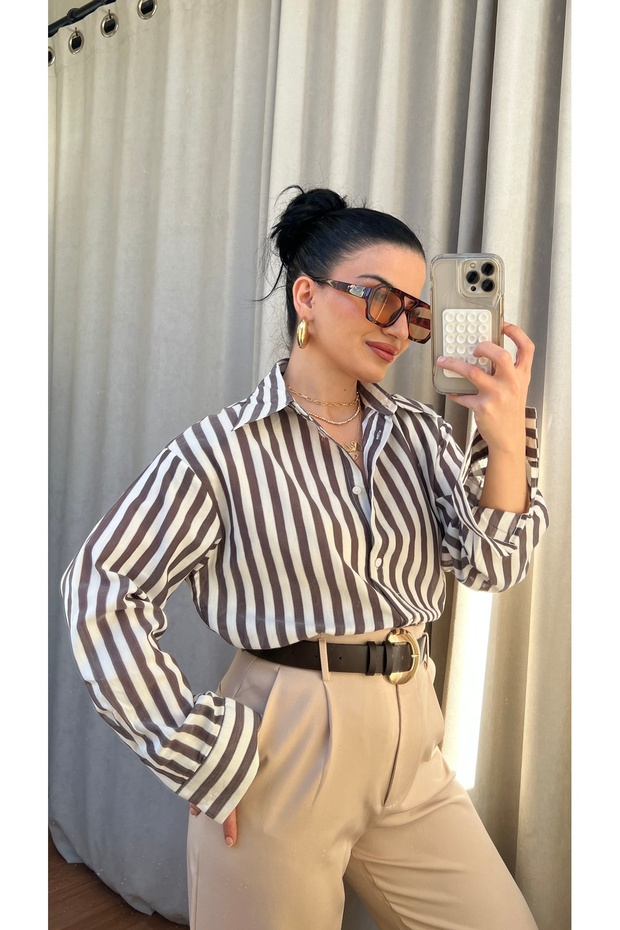 Brown Striped Shirt