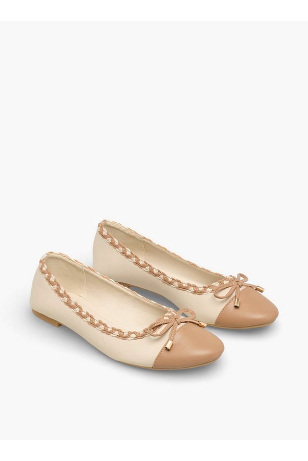 Women Braided Trim Ballerina Shoes