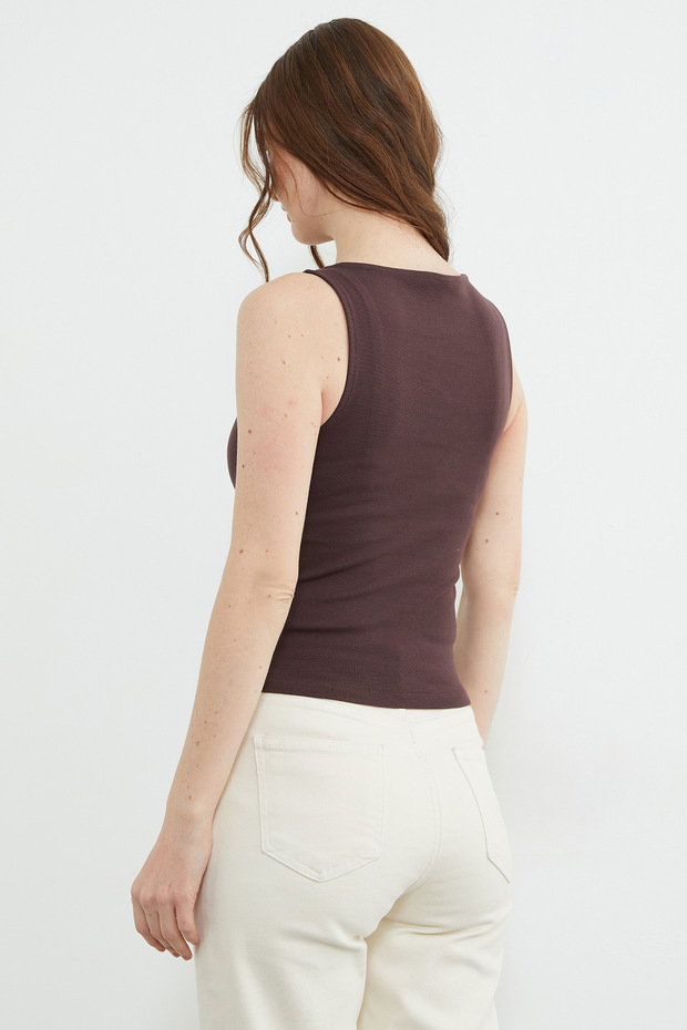 Basic Çift Fermuarlı Bluz - 8