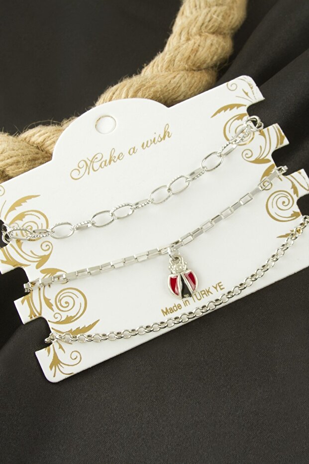 Ladybug Chain Bracelet 3 Pieces