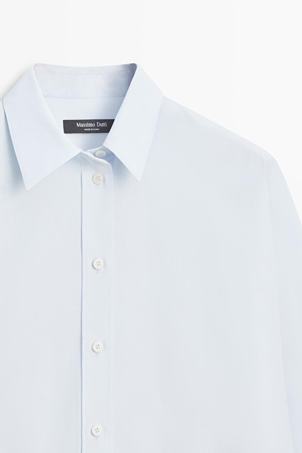 Poplin pamuklu gömlek - 6