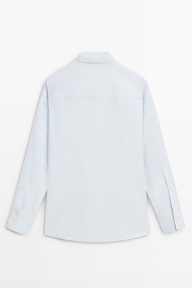 Poplin pamuklu gömlek - 8