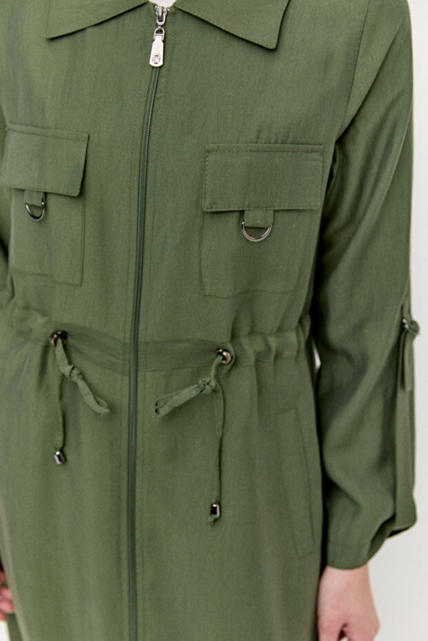 Fermuarlı Lyocell Kap - 4