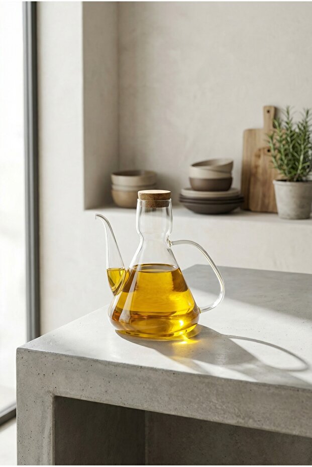 Arlina Acacia Glass Oil Pot with Lid - 1000 ml