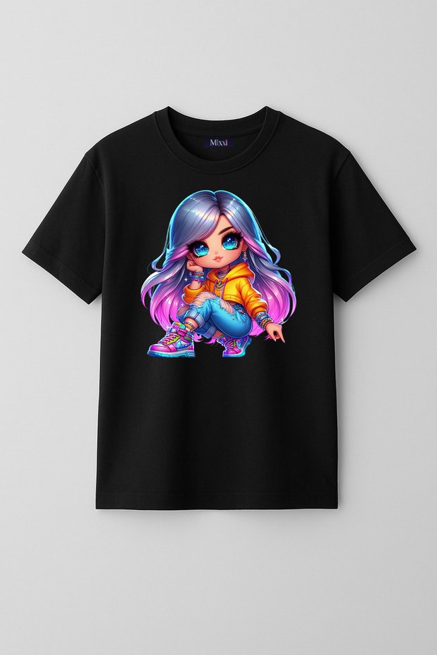 Cool Girl Printed Short Sleeve Girls' T-Shirt (Ages 4-13)