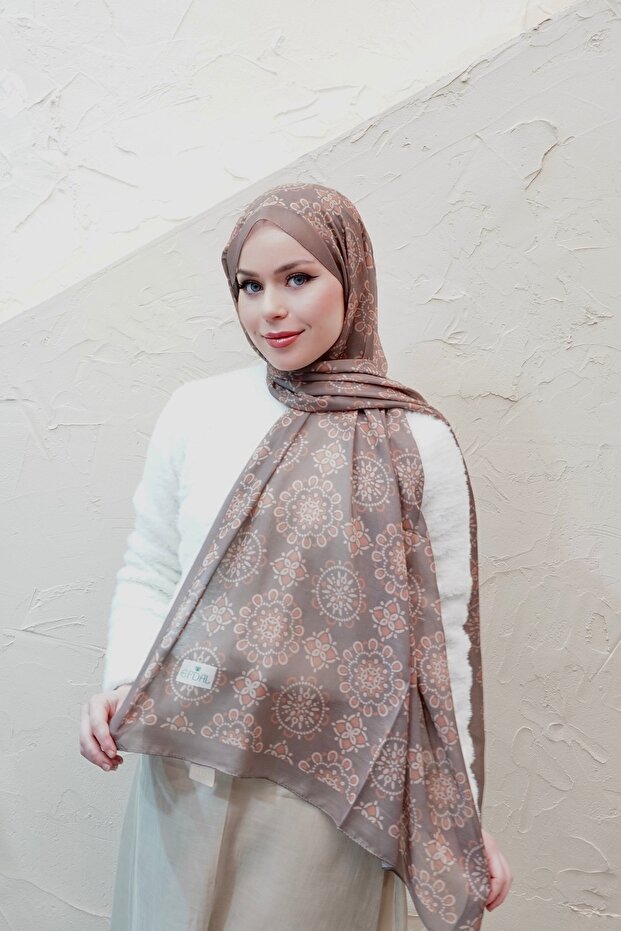 Sun Geometric Pattern Aqua Cotton Shawl