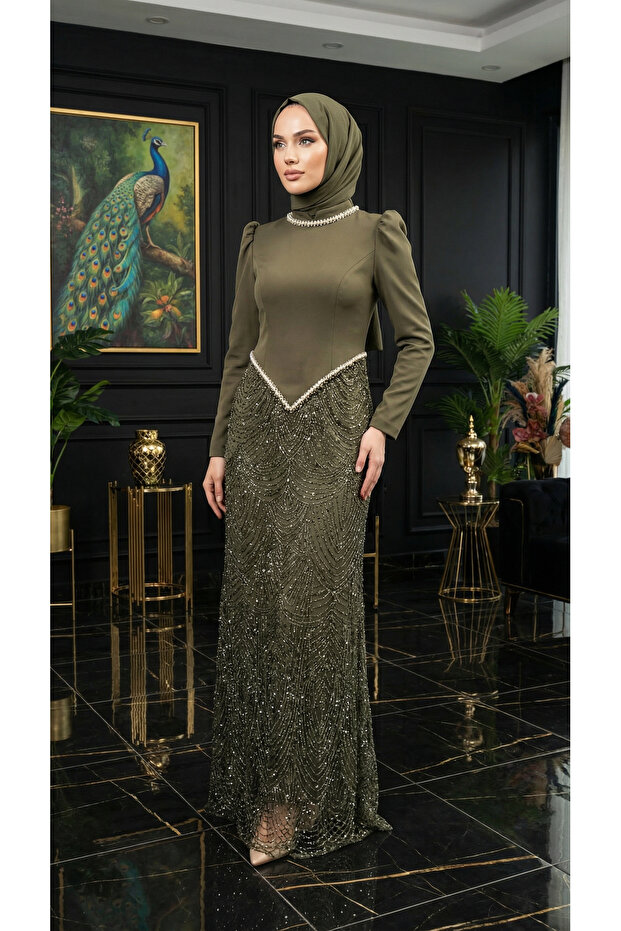 taşlı şık abiye - 1