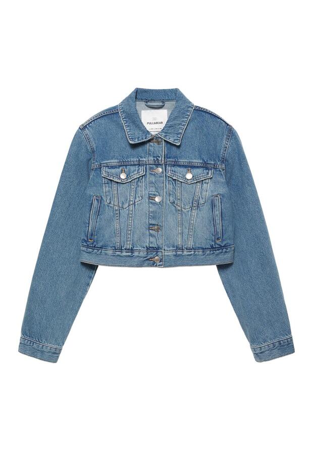 Crop denim ceket - 4