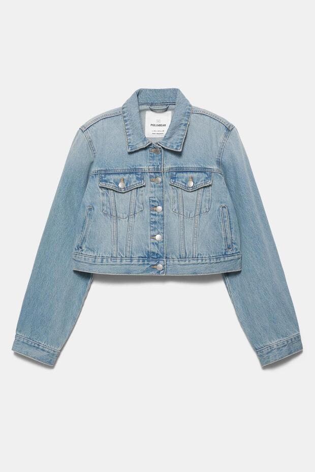 Crop denim ceket - 6