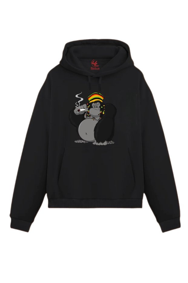 Smoky Gorilla – Rasta Style Design Sweatshirt - Hoodie (Optional)