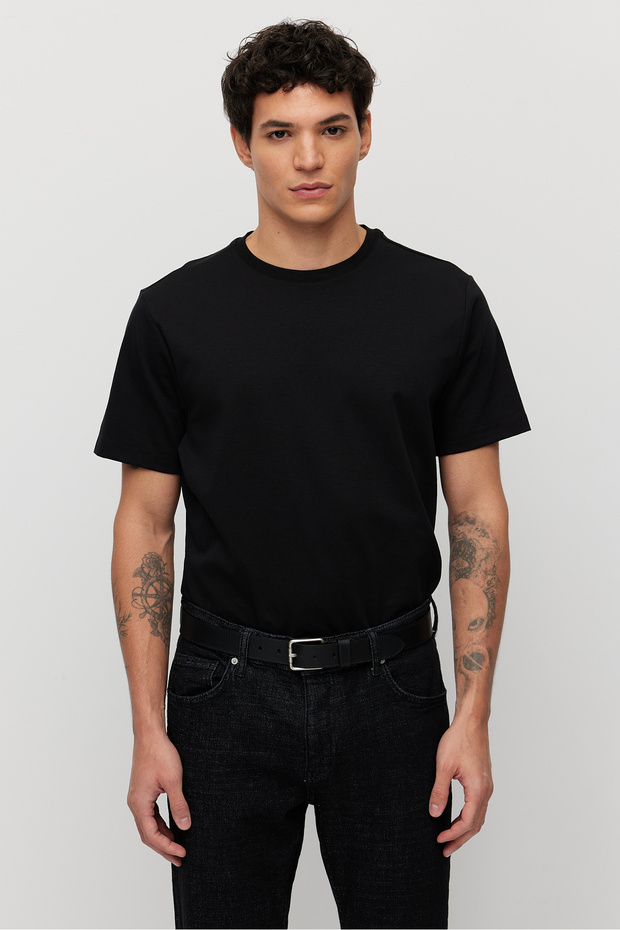 Erkek Bisiklet Yaka Basic T-shirt - 2