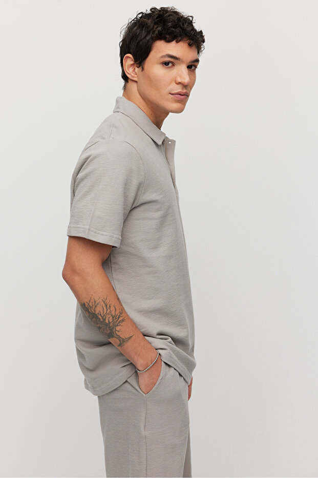 Men's Polo Neck Basic T-shirt - 4