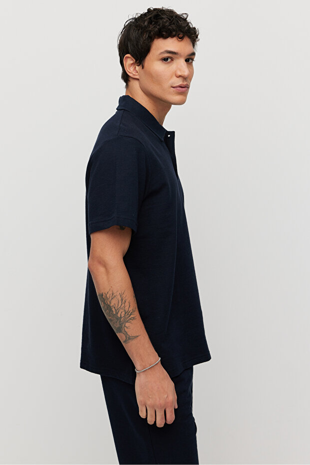 Ανδρικό μπλουζάκι Polo Neck Basic - 4