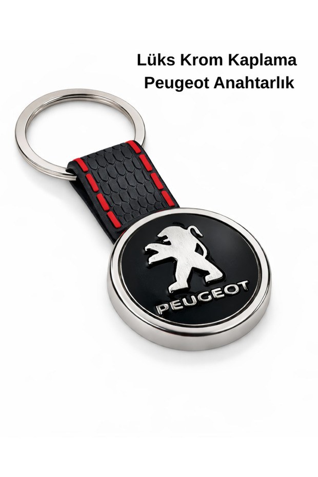Premium Peugeot Keychain Metal Body Chrome Plating Auto Keychain Pejo Car Accessory