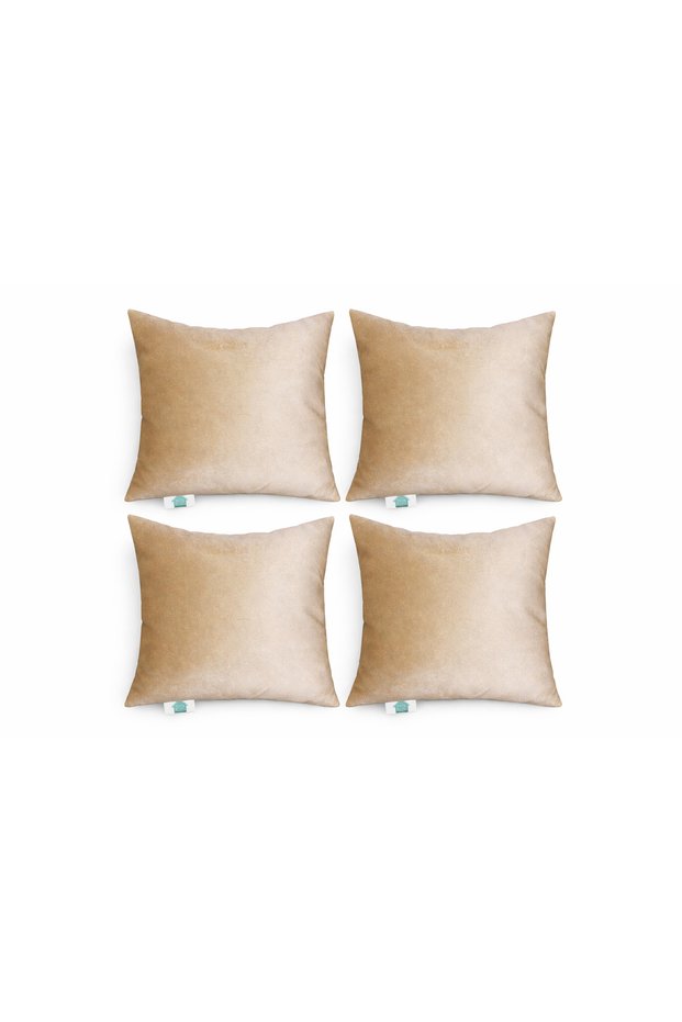 Soft Series 4-Piece Set Cushion Cover - Velvet-Textured - Hidden Closure
