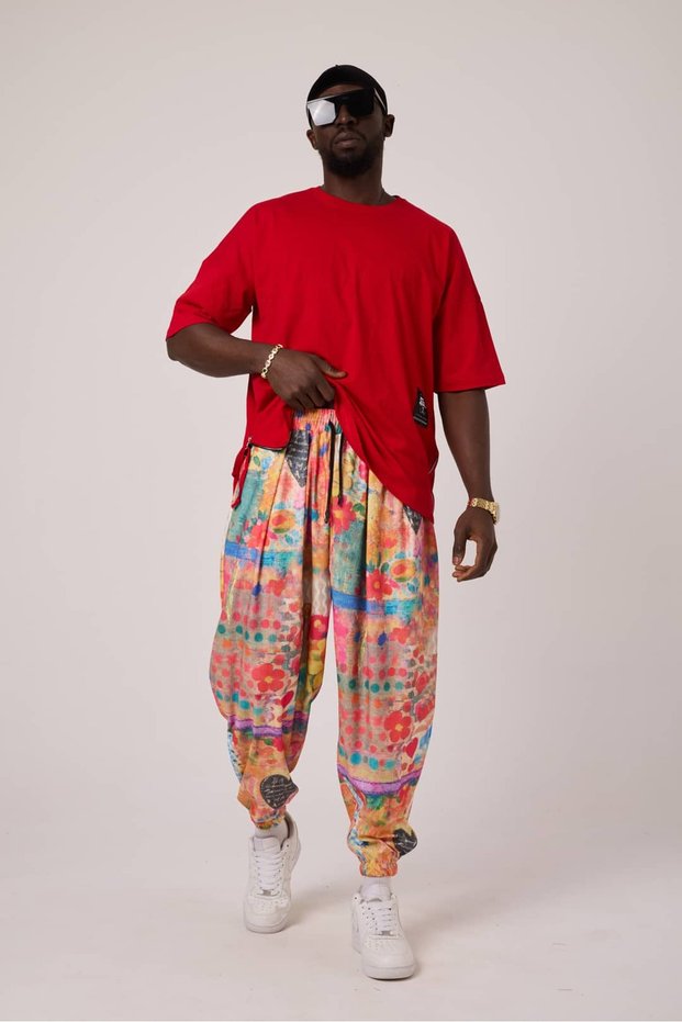 Men's Street Style Printed Bürümcük Sports Shalwar Trousers