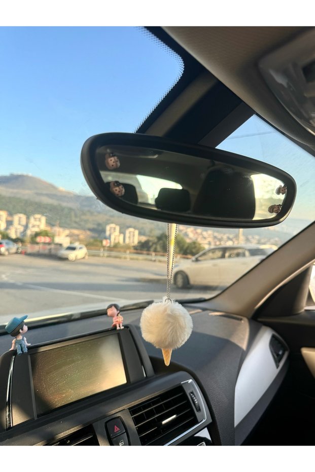 Automobile Rearview Ornament White Ice Cream Plush Ice Cream White Rearview Ornament Ice Cream Rearview Ornament