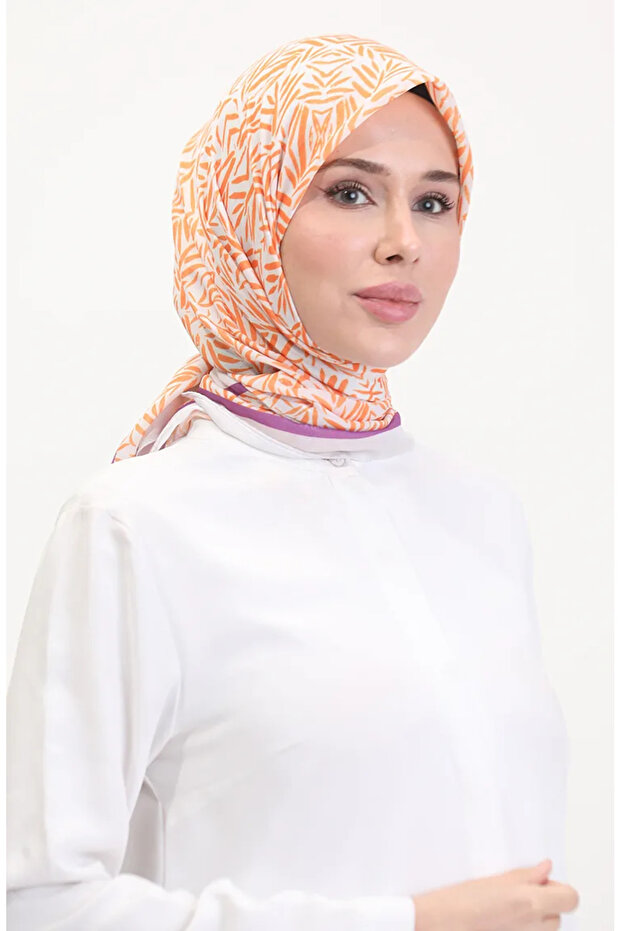 منقوش وشاح ناعم 70259-05 إكرو برتقالي
