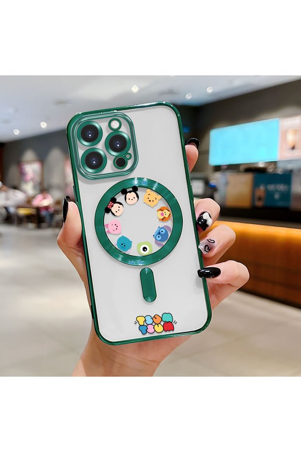 iPhone 15 Pro Max Compatible Transparent Soft Silicone Magsafe Wireless Phone Case Cute Pattern