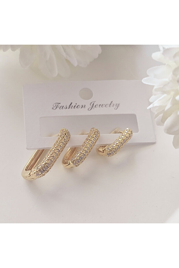 Çelik 3 lü küpe - 2