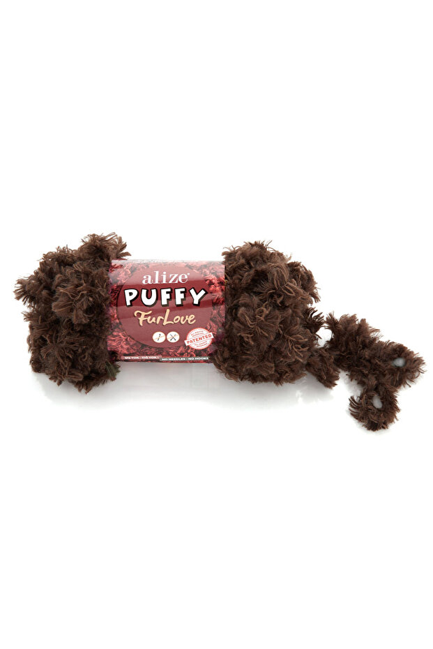 Puffy Furlove Hand Knitting Yarn 493 Brown
