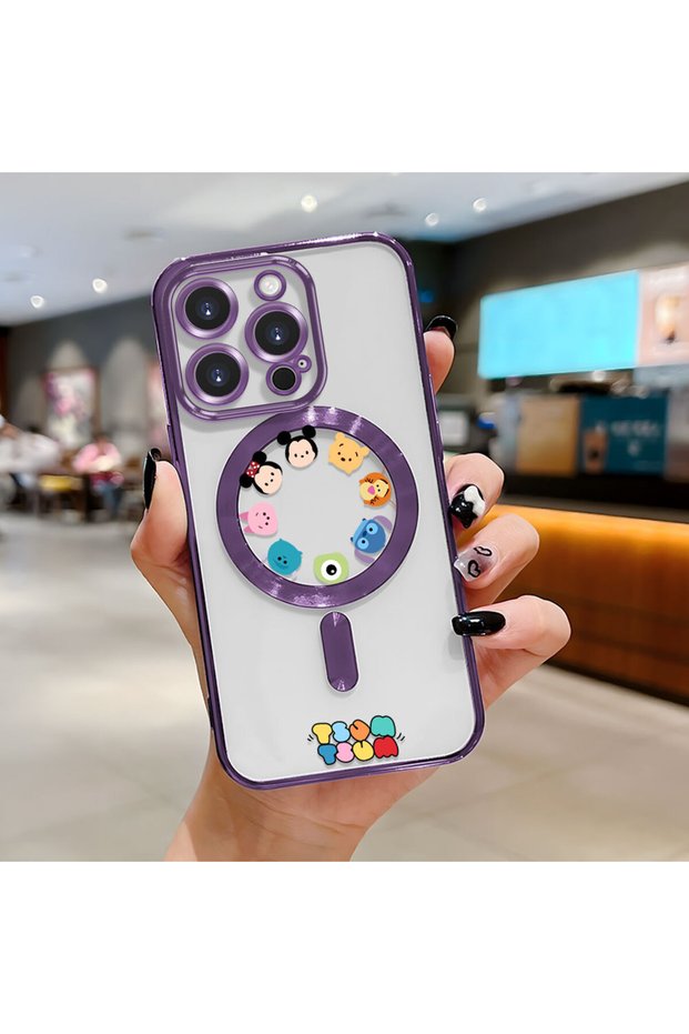 iPhone 16 Pro Compatible Transparent Soft Silicone Magsafe Wireless Phone Case Cute Pattern