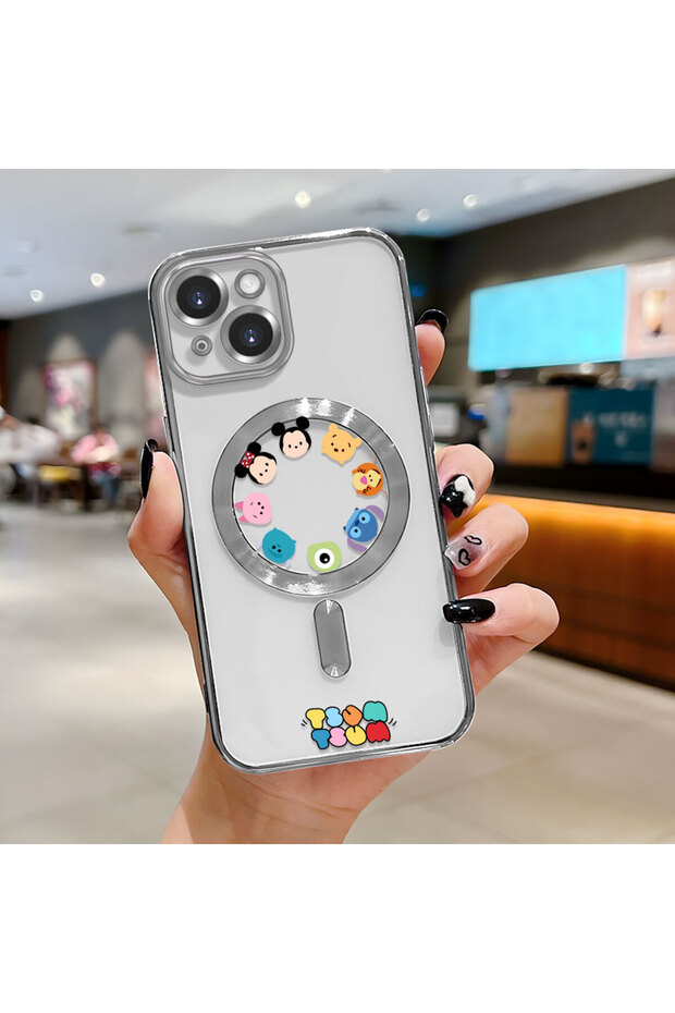 iPhone 15 Compatible Transparent Soft Silicone Magsafe Wireless Phone Case Cute Pattern