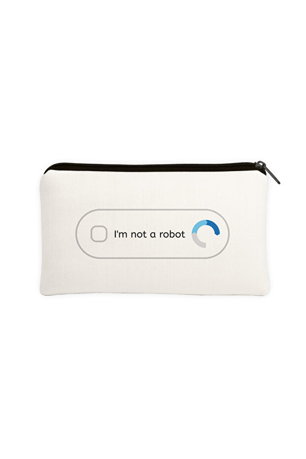 I'M Not a Robot Designed Minimal Pencil Holder Makeup Bag in 1 Multi-Purpose Organizer