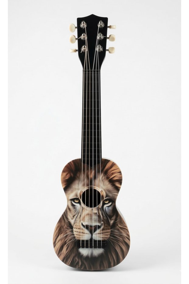 6 Telli Grafit Desenli Çocuk Gitarı