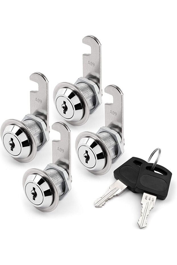 4 pcs 13/16" cabinet Lock with Keys – Premium Lock with 8 Keys – Non-Key Retaining Function