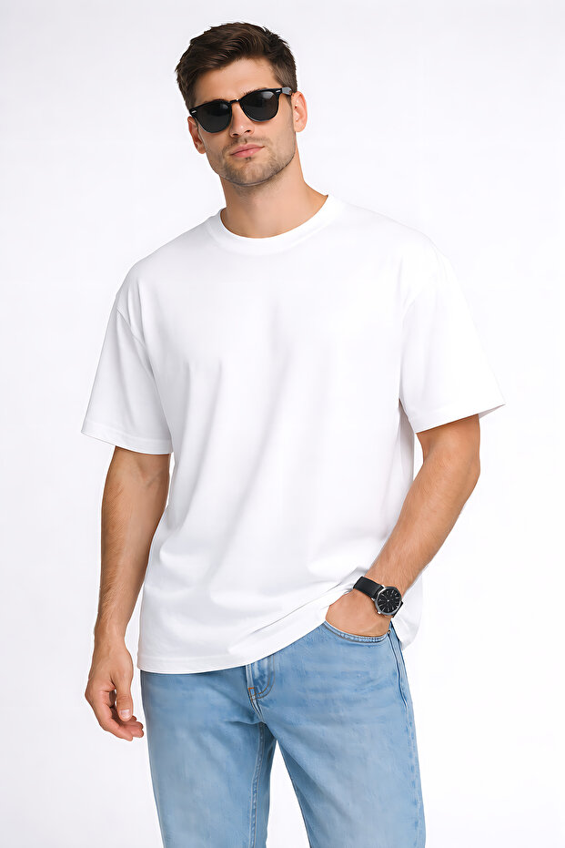 Basic Oversized Unisex T-Shirt – Pack of Cotton Crew Neck Casual Comfort Fit T-Shirts