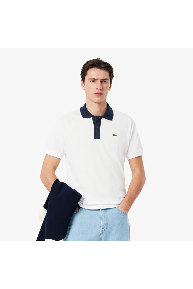 L.12.12 Erkek Classic Fit Beyaz Polo - 1