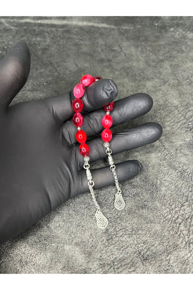 Zaza Sallamalık High-End Red Moire Powder Amber Prayer Beads