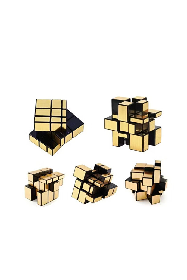 Metallic Yellow Geometric Intelligence Cube - Educational Children's Toy