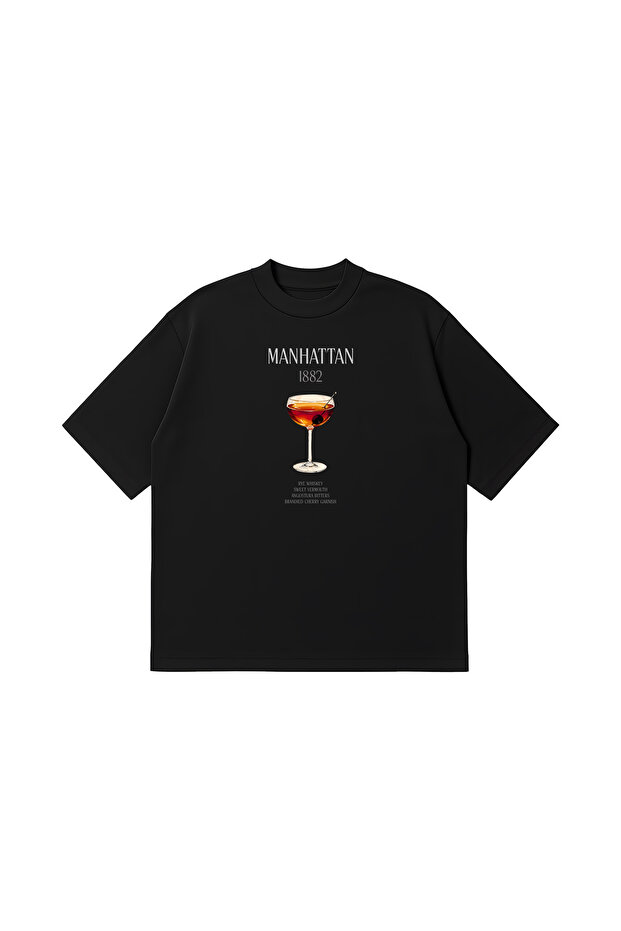 Manhattan Cocktail Boxy Fit Oversized Unisex 100% Cotton Pack Tshirt – Printed T-Shirt | Streetwear