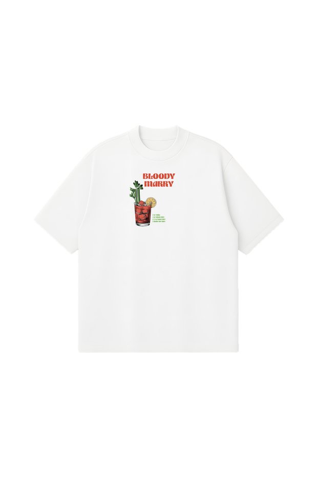 Bloody Marry Cocktail Boxy Fit Oversized Unisex 100% Cotton-Pack T-Shirt β Printed T-Shirt | Streetwear