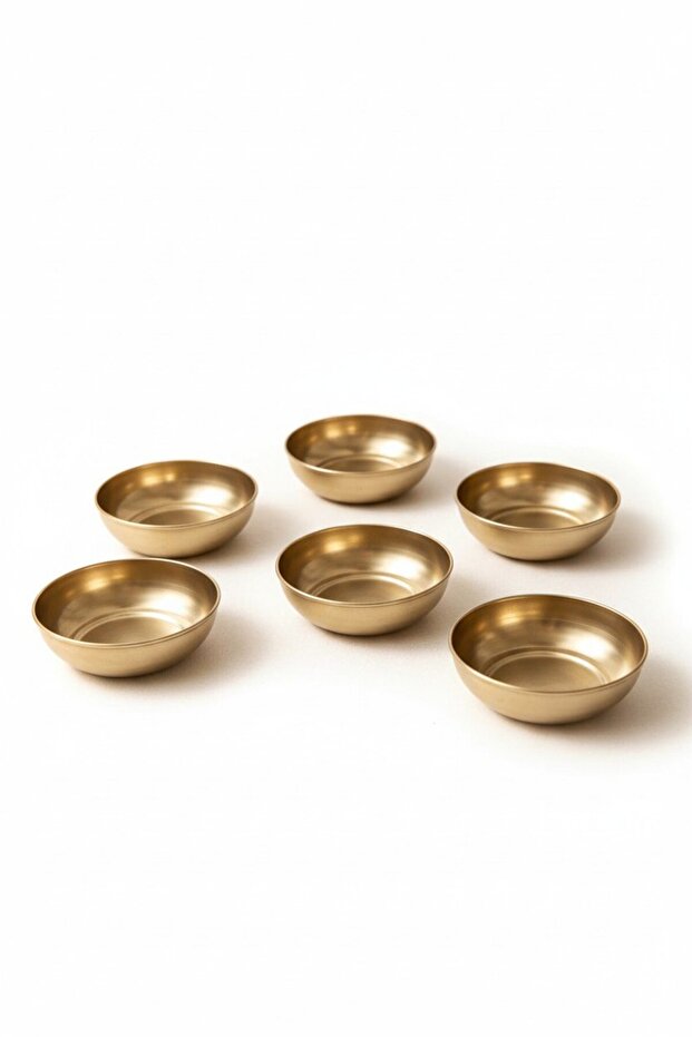 Set of 6 Gold Steel Appetizer Bowls | Mini Serving Bowl Set for Breakfast and Serving