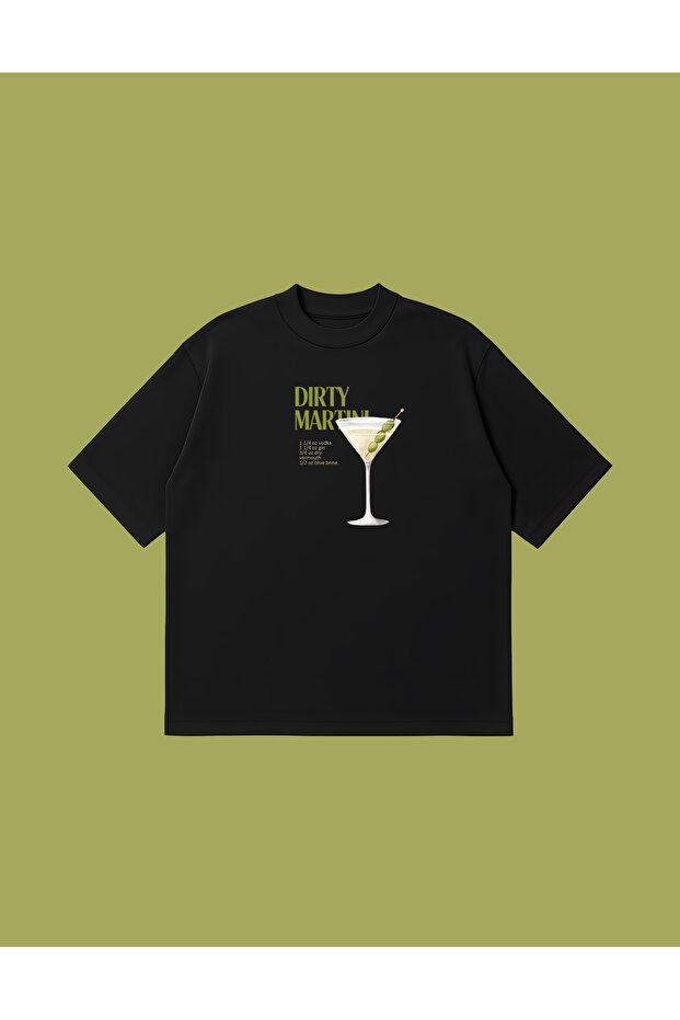 Dirty Martini Cocktail Boxy Fit Oversized Unisex 100% Cotton Pack Tshirt – Printed T-Shirt | Streetwear
