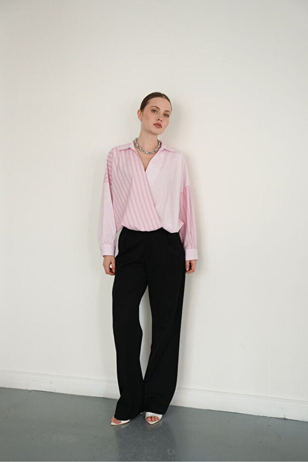 YAKADAN ETEK UCUNA ÇAPRAZ DİKİM GÖMLEK - 3