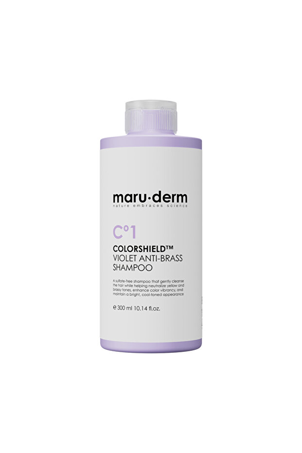 Maru.Derm ColorShield™ Mor Şampuan – Turunculaşma Karşıtı ve Sarı Saç Ton Dengeleyici Mor Şampuan 300 ML