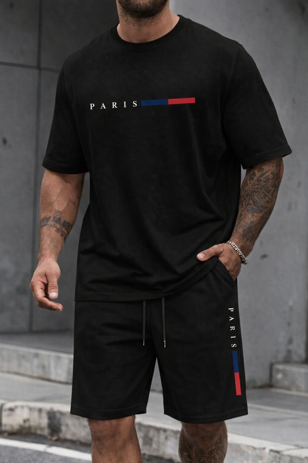 Men's Printed T-Shirt Shorts Set Summer Comfortable Fit Oversized Daily Sports Combination New Season