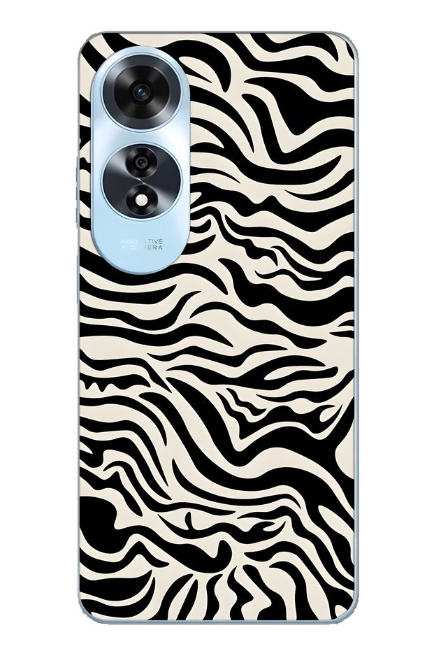 Oppo A60 Compatible Zebra Patterned Transparent Phone Case