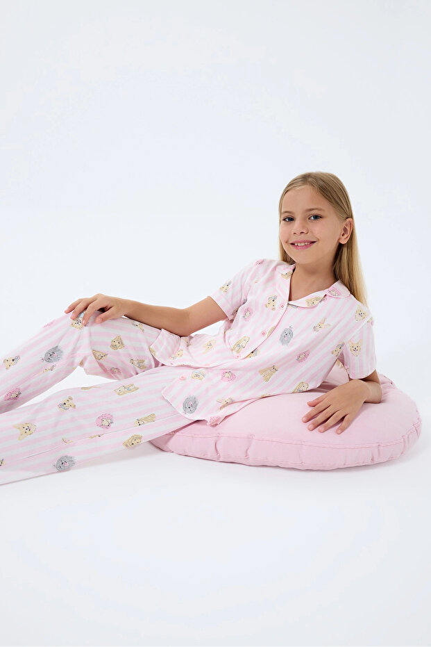 Rolypoly 3809-2 Girls Short Sleeve Pajama Set