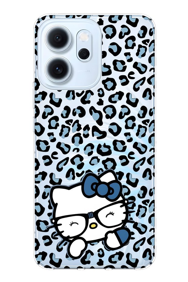 Oppo Reno 14F Compatible Kitty Patterned Transparent Phone Case