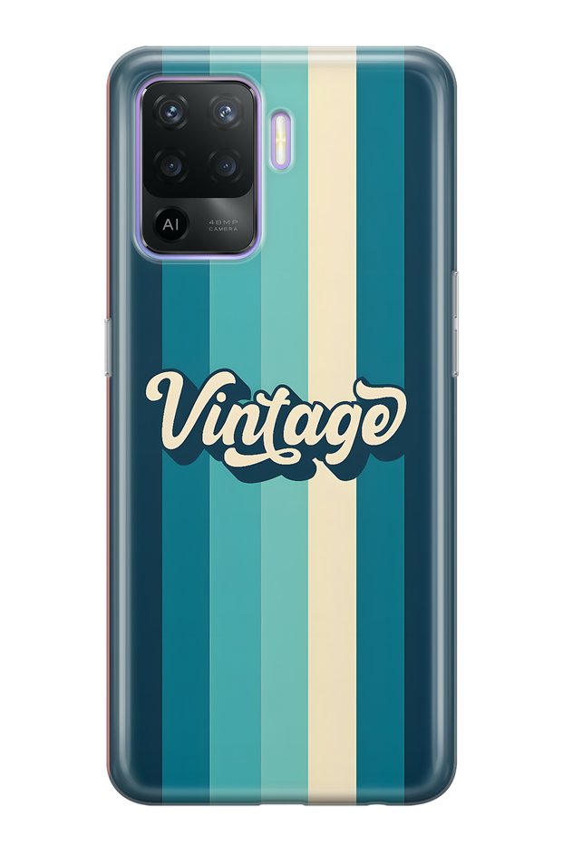 Oppo Reno 5 Lite Compatible Vintage Patterned Transparent Phone Case