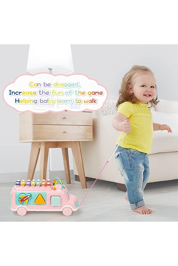 Multifunctional Xylophone Bus Toy - 3