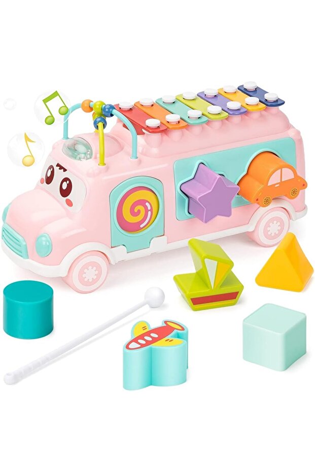 Multifunctional Xylophone Bus Toy - 1