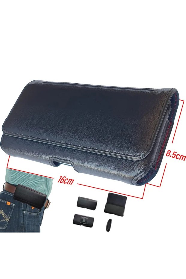 Faux Leather Phone Belt Cases with Magnetic Covers for Wearing on the Belt (16 X 8.5 cm) Msk01