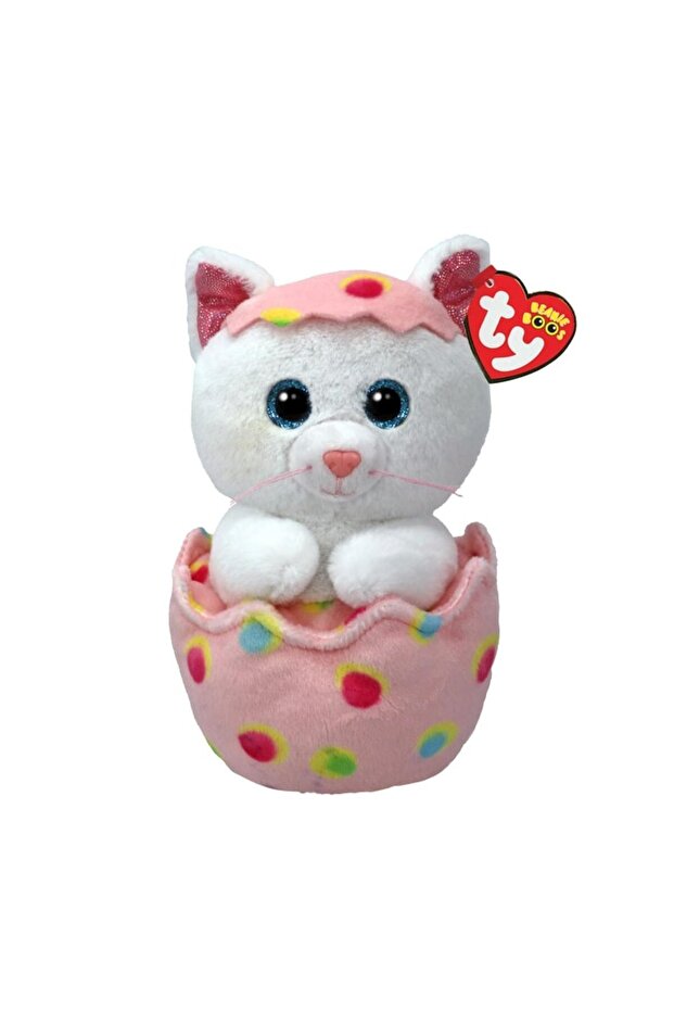 TY Beanie Boo's Giggles Cat in Egg مقاس 15 سم