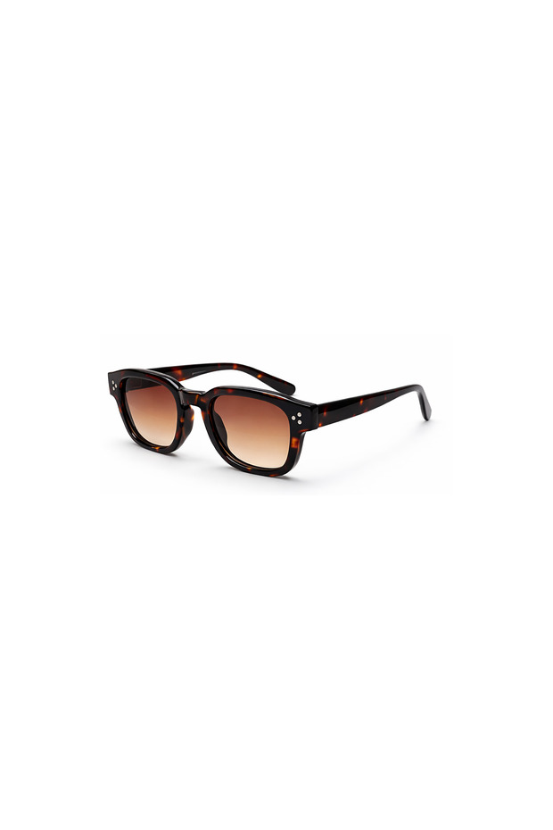 Narkel Brown Leopard Printed Pack Retro Square Bone Frame Unisex Uv400 Vintage Retro Sunglasses